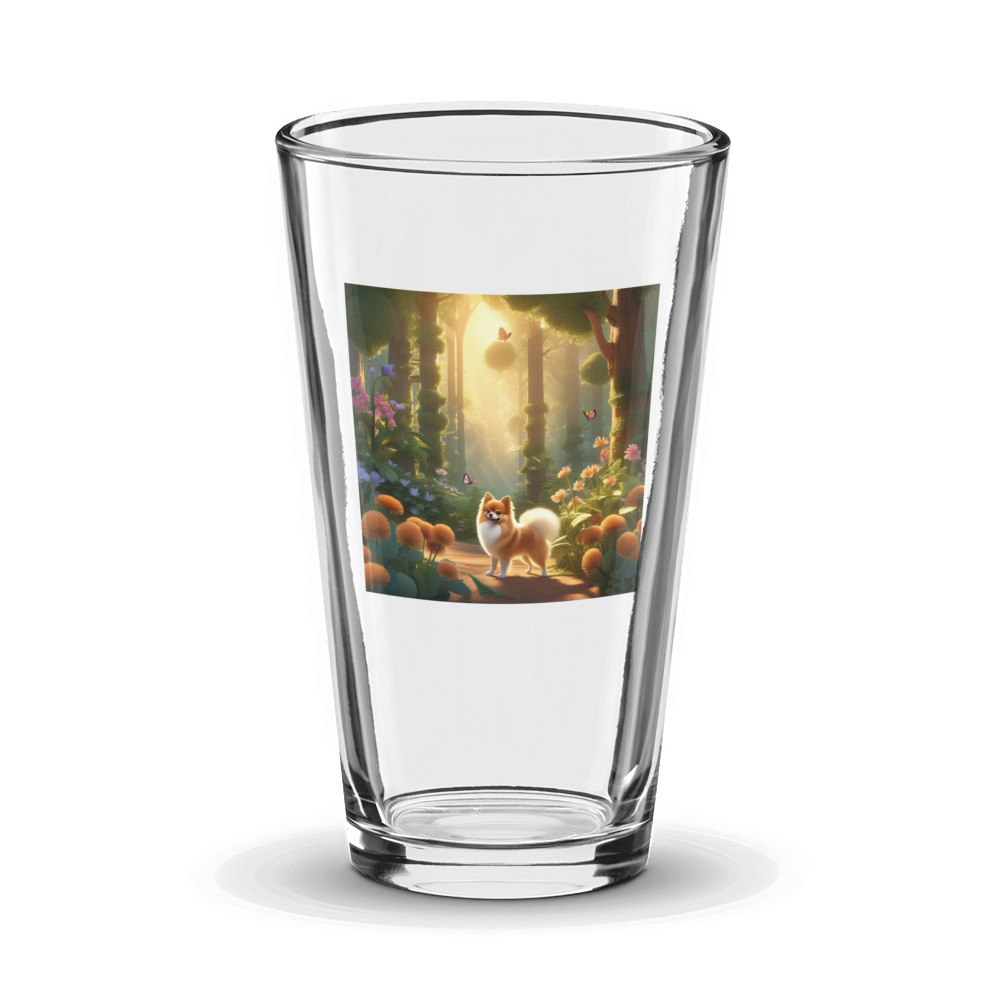 PugMug Custom Tan Pomeranian Glass Tumbler