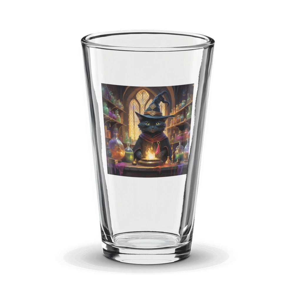 PugMug Custom Black Companion Cat Glass Tumbler