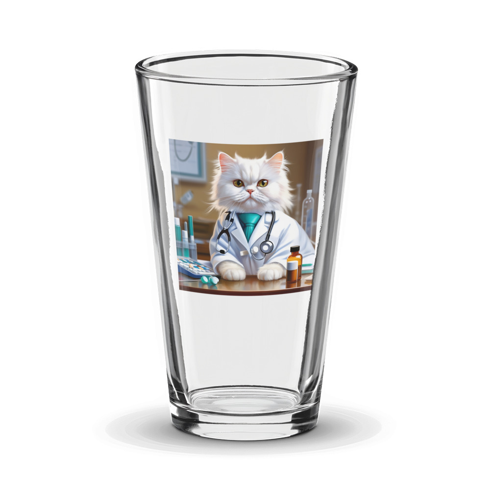PugMug Custom White Persian Cat Glass Tumbler