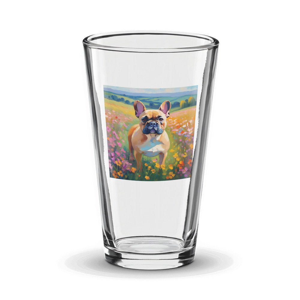 PugMug Custom Tan French Bulldog Glass Tumbler