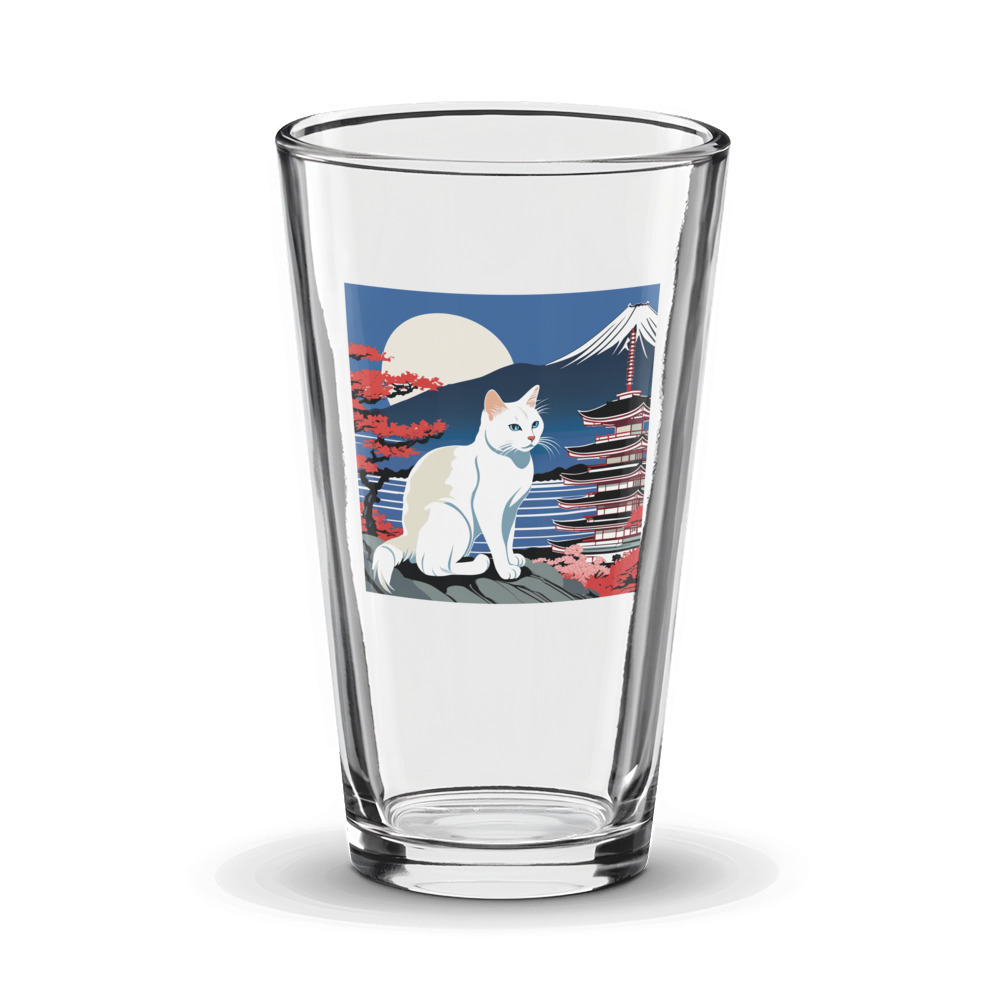 PugMug Custom White Companion Cat Glass Tumbler