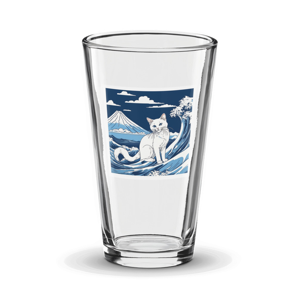 PugMug Custom White Companion Cat Glass Tumbler