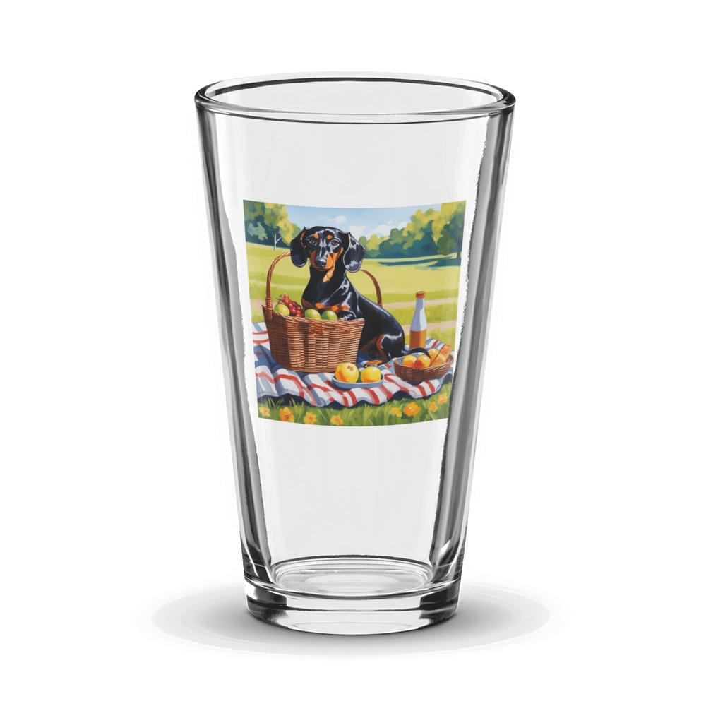 PugMug Custom Black Dachshund Glass Tumbler