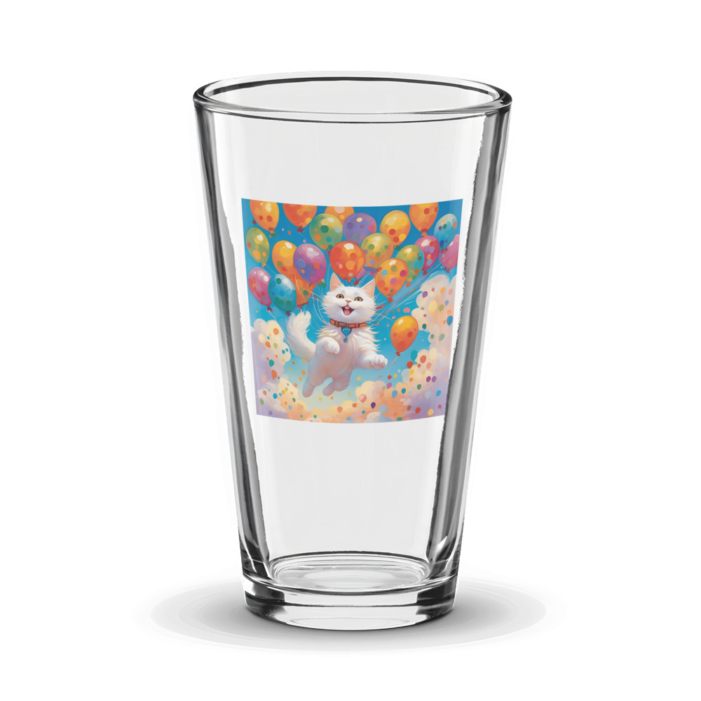PugMug Custom White Companion Cat Glass Tumbler