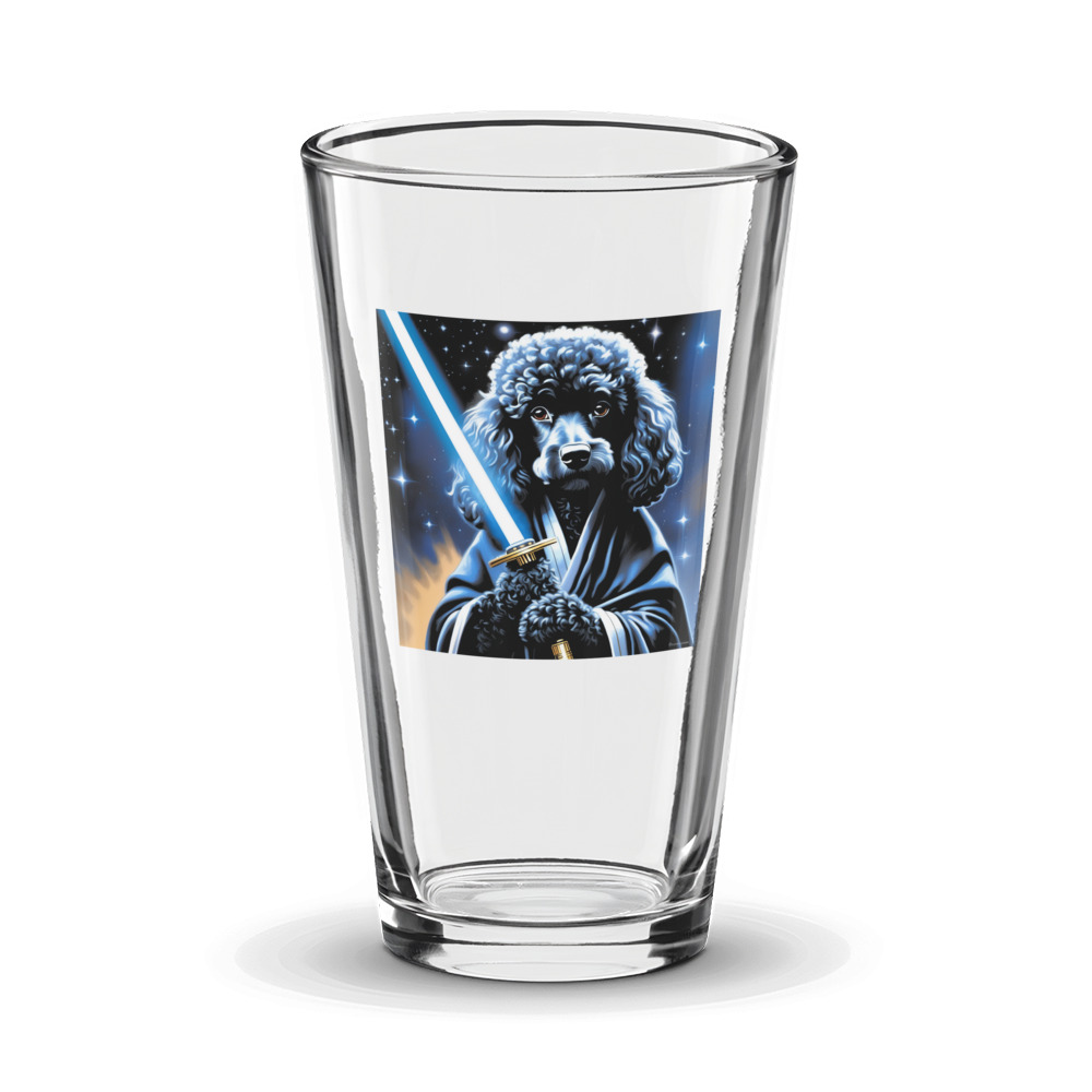 PugMug Custom Black Poodle Glass Tumbler