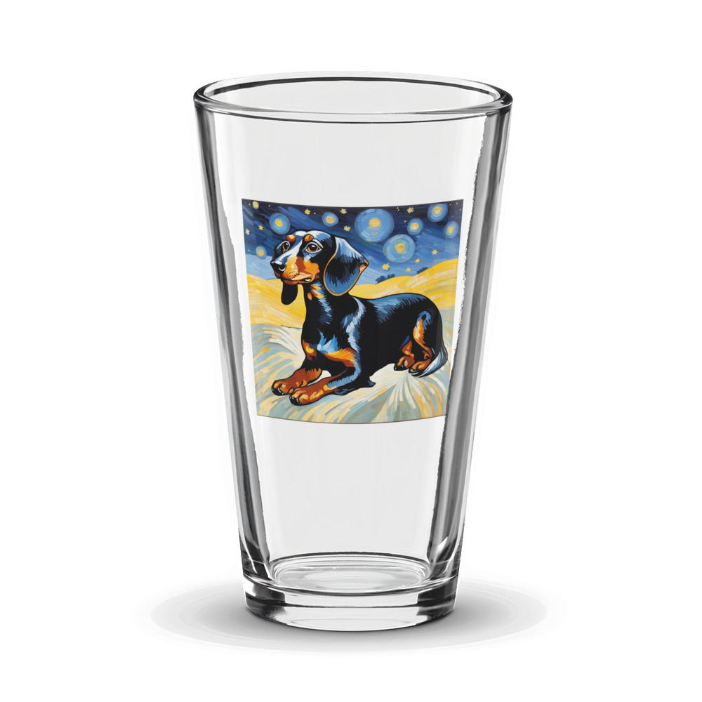 PugMug Custom Black Dachshund Glass Tumbler