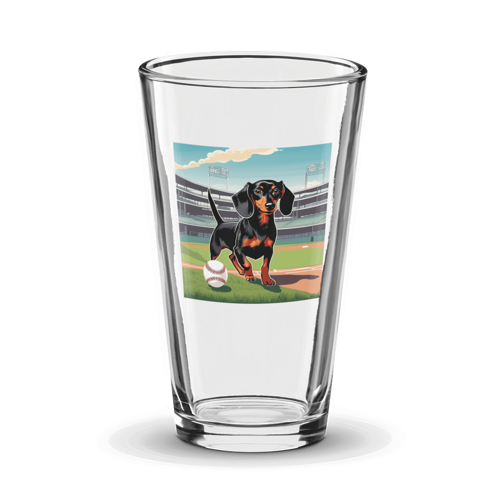 PugMug Custom Black Dachshund Glass Tumbler