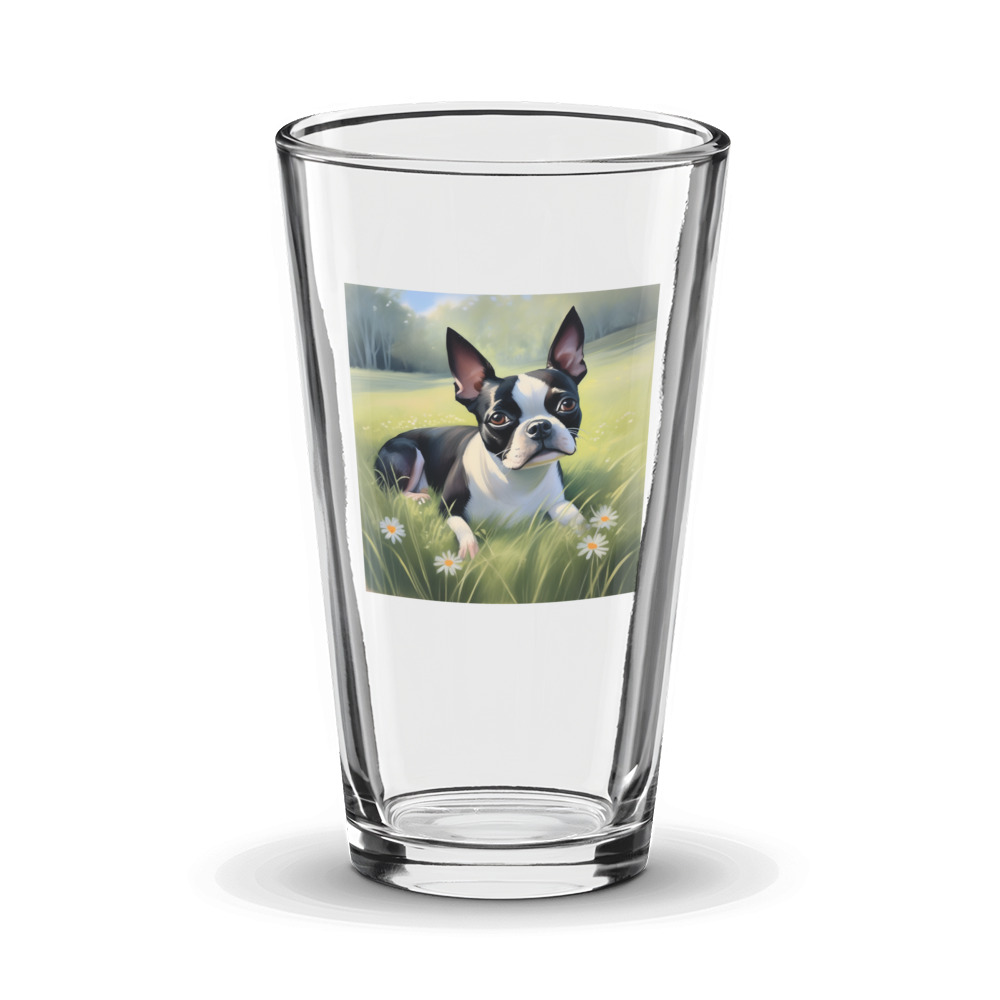 PugMug Custom Boston Terrier Glass Tumbler