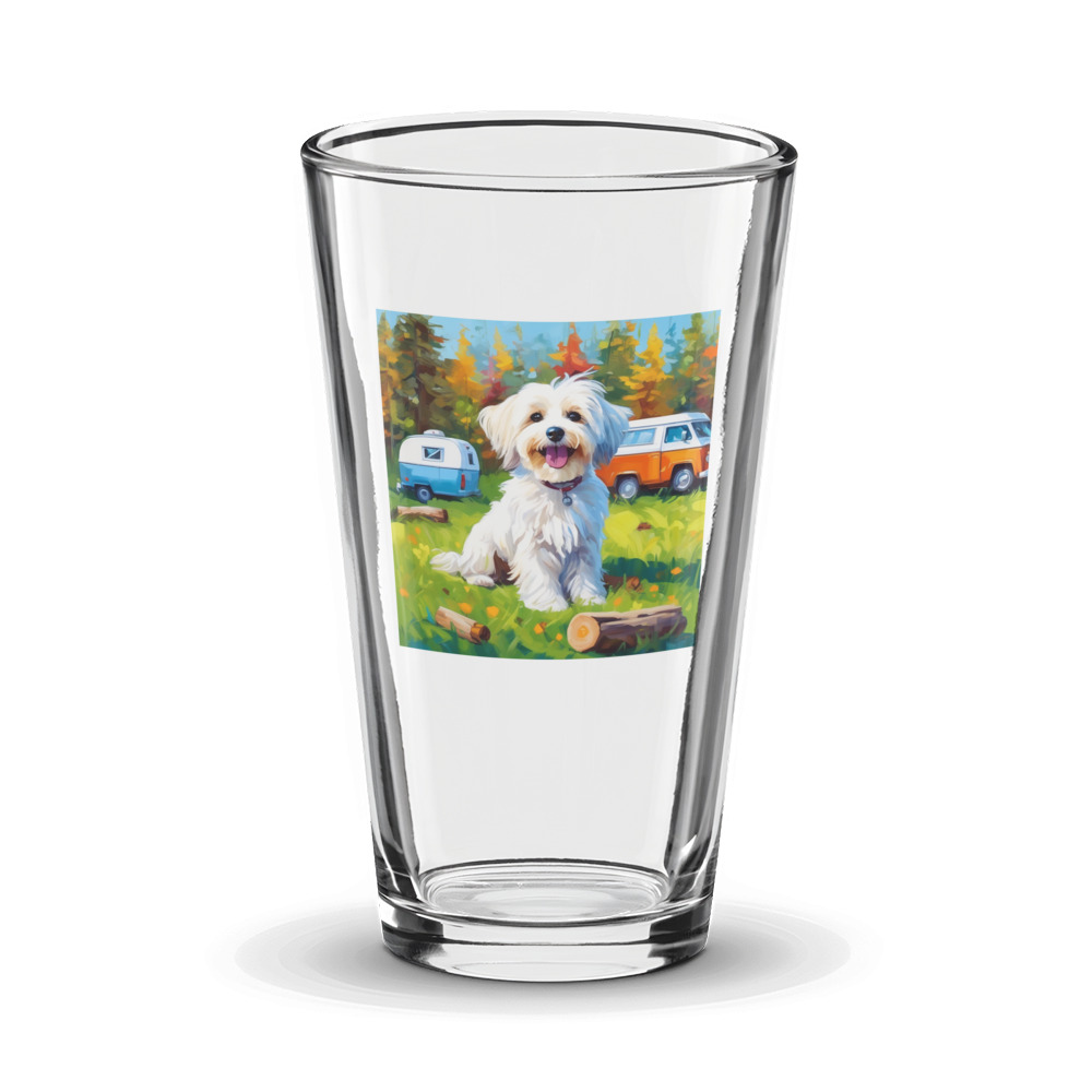 PugMug Custom White Havanese Dog Glass Tumbler