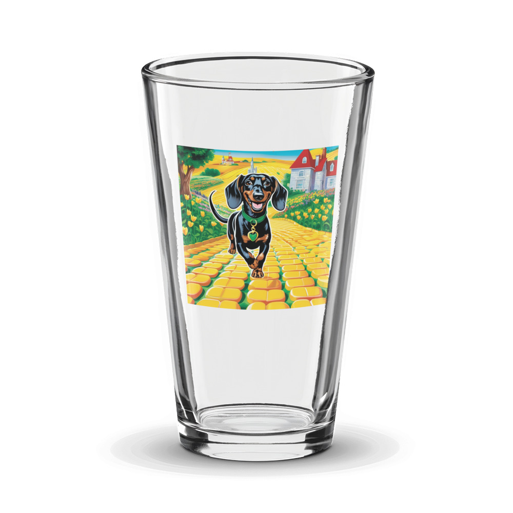 PugMug Custom Black Dachshund Glass Tumbler