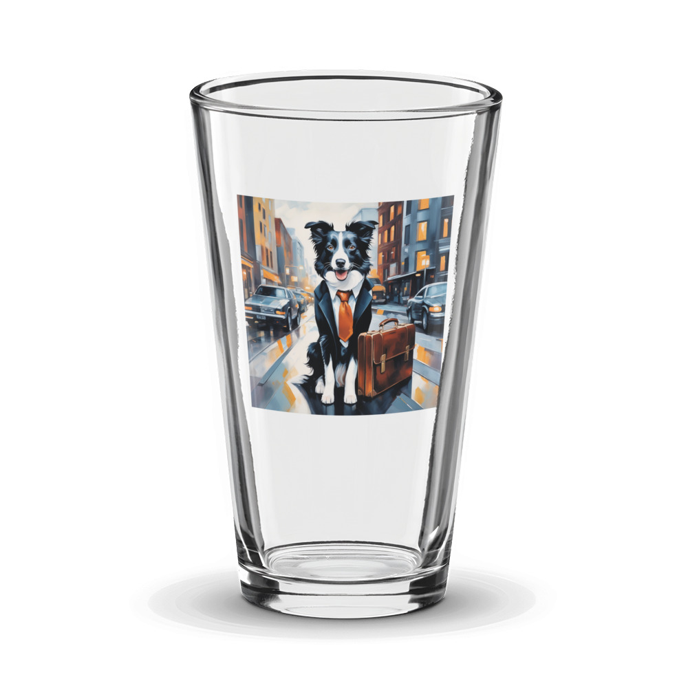 PugMug Custom Border Collie Glass Tumbler