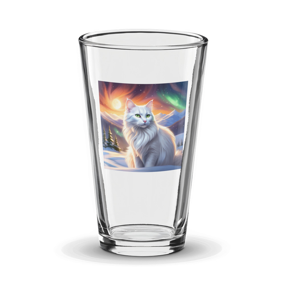 PugMug Custom White Companion Cat Glass Tumbler