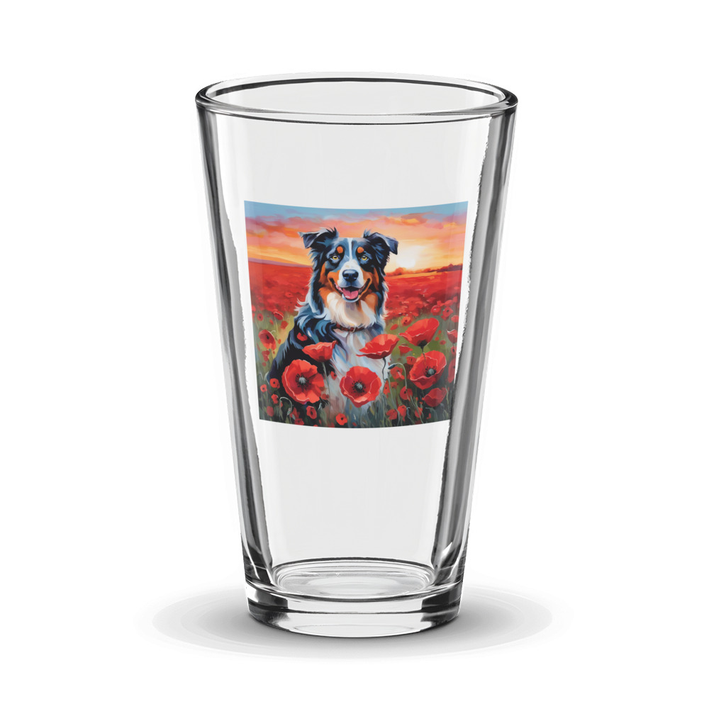 PugMug Custom Australian Shepherd Dog Glass Tumbler