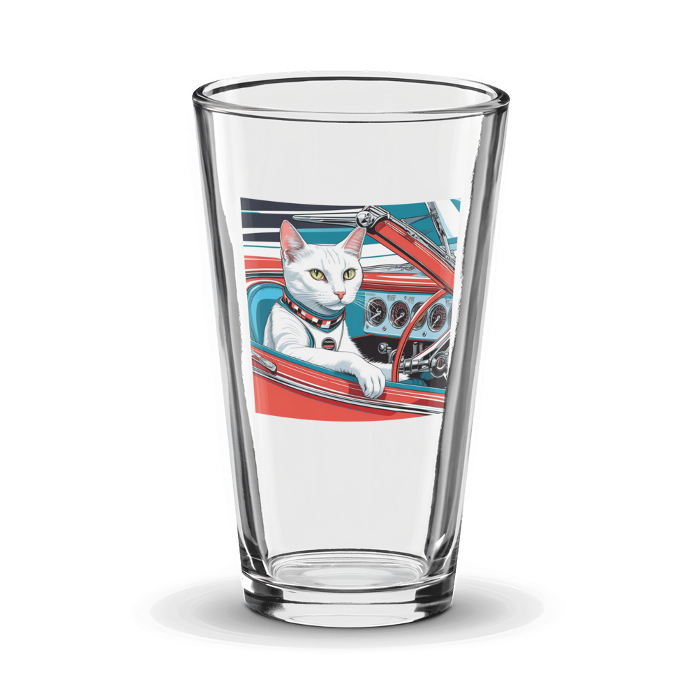 PugMug Custom White Companion Cat Glass Tumbler