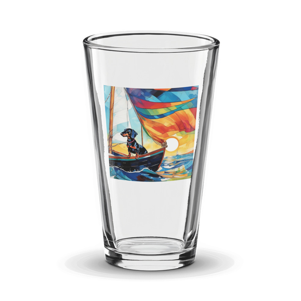 PugMug Custom Black Dachshund Glass Tumbler