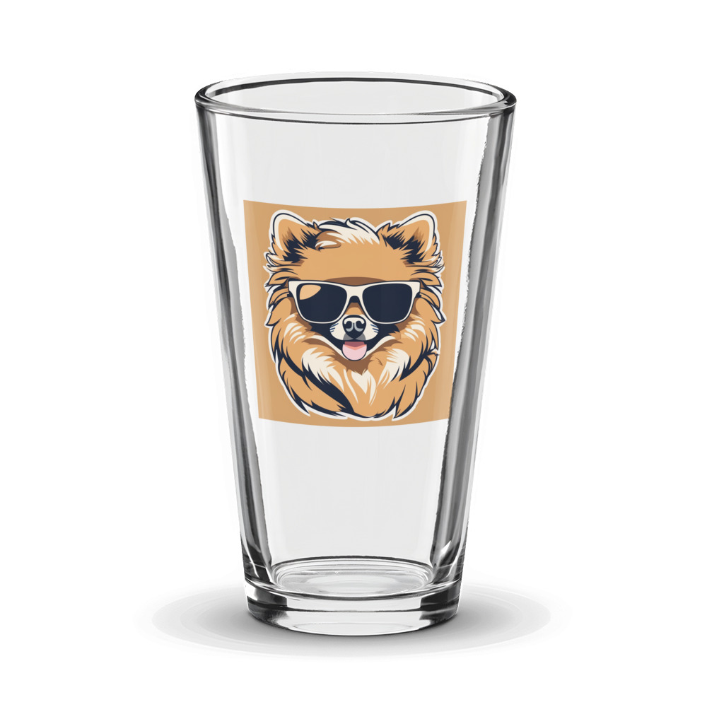 PugMug Custom Tan Pomeranian Glass Tumbler