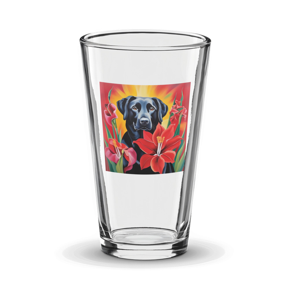 PugMug Custom Black Labrador Retriever Glass Tumbler