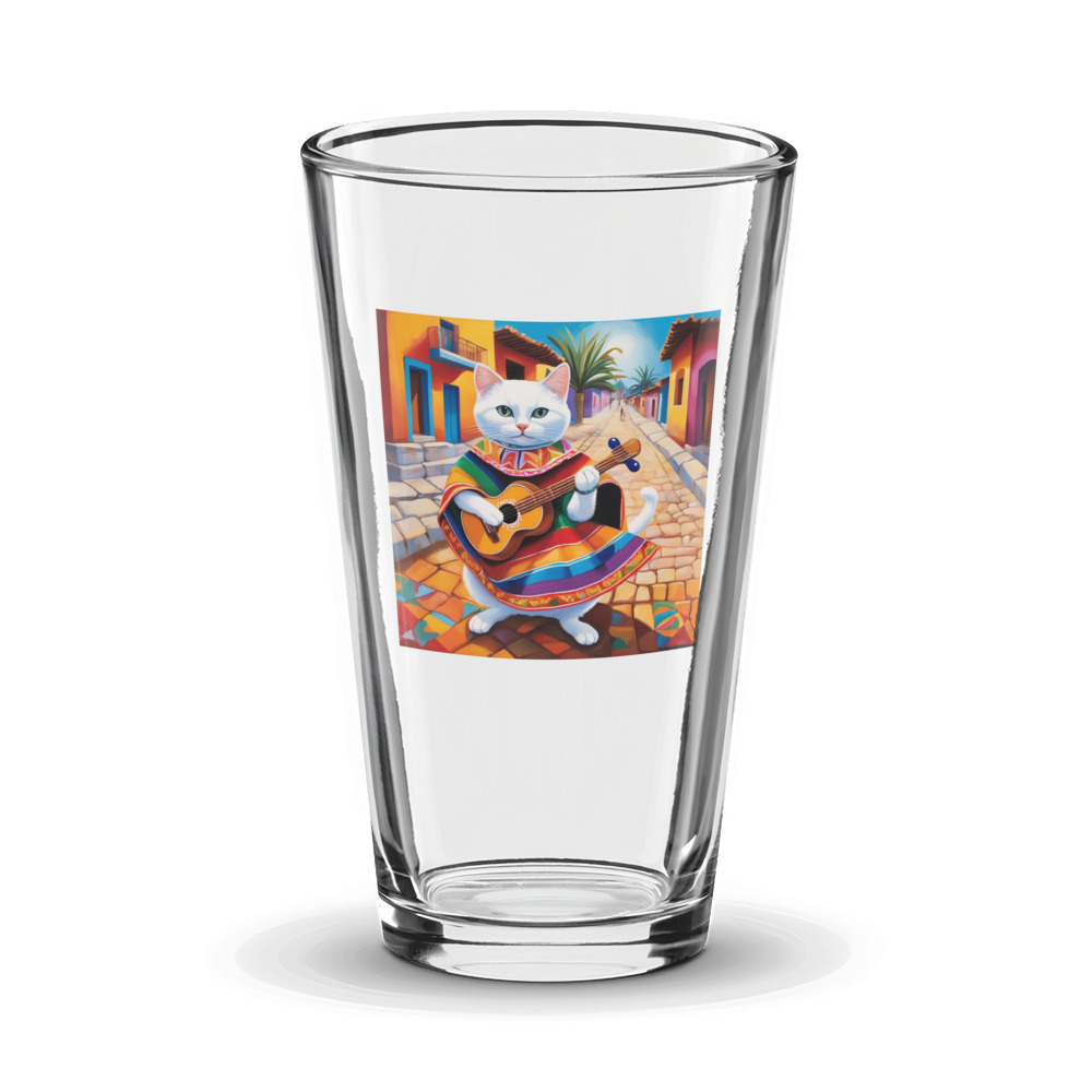PugMug Custom White Companion Cat Glass Tumbler