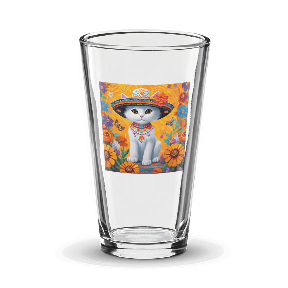PugMug Custom White Companion Cat Glass Tumbler