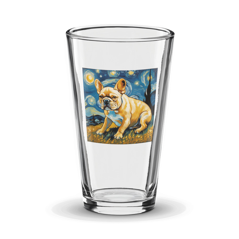 PugMug Custom Tan French Bulldog Glass Tumbler