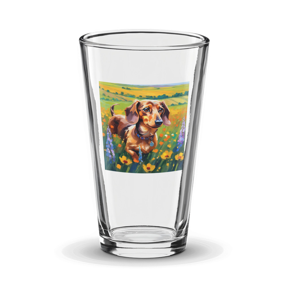 PugMug Custom Tan Dachshund Glass Tumbler