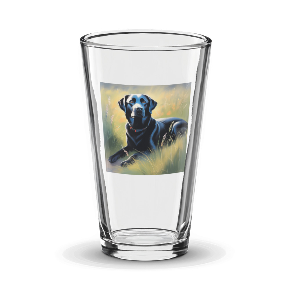 PugMug Custom Black Labrador Retriever Glass Tumbler
