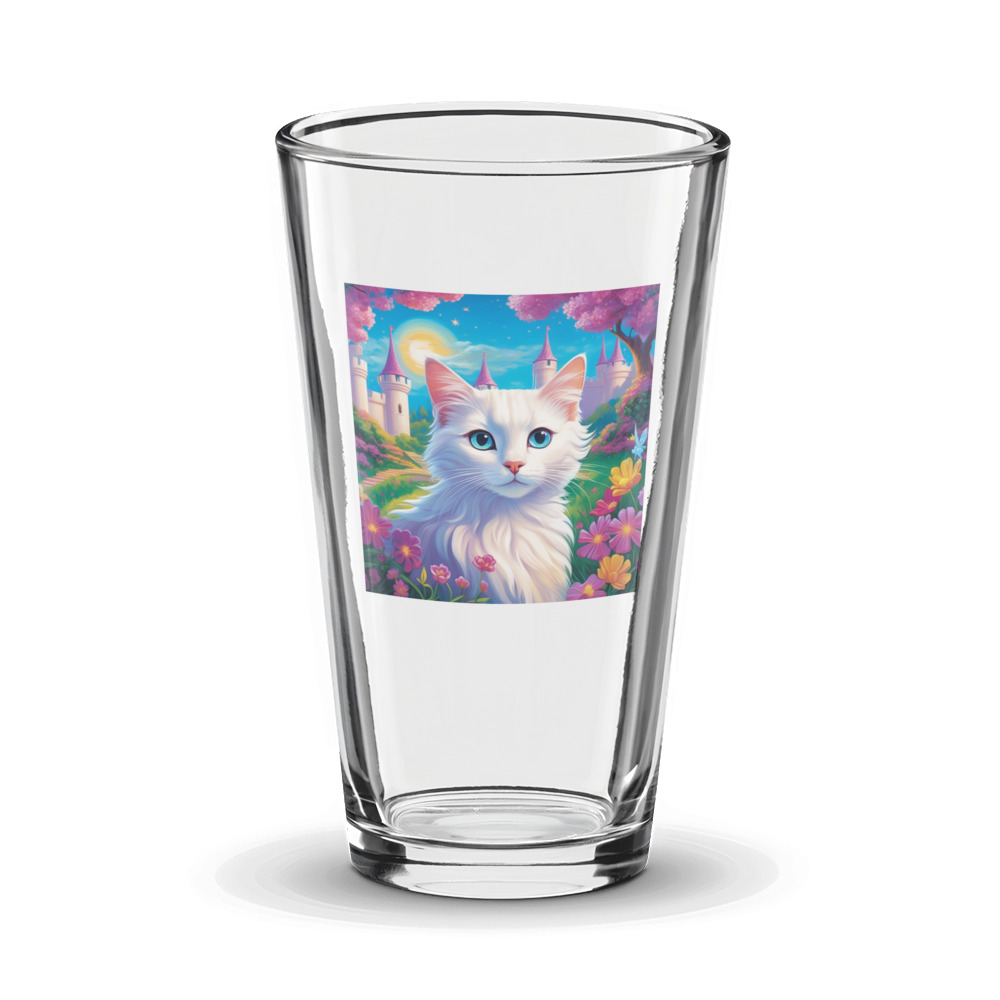 PugMug Custom White Companion Cat Glass Tumbler