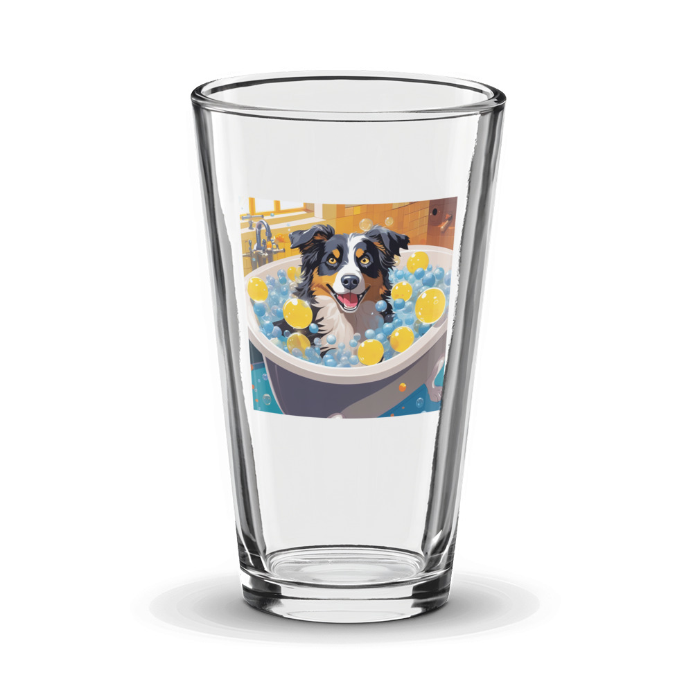 PugMug Custom Australian Shepherd Dog Glass Tumbler