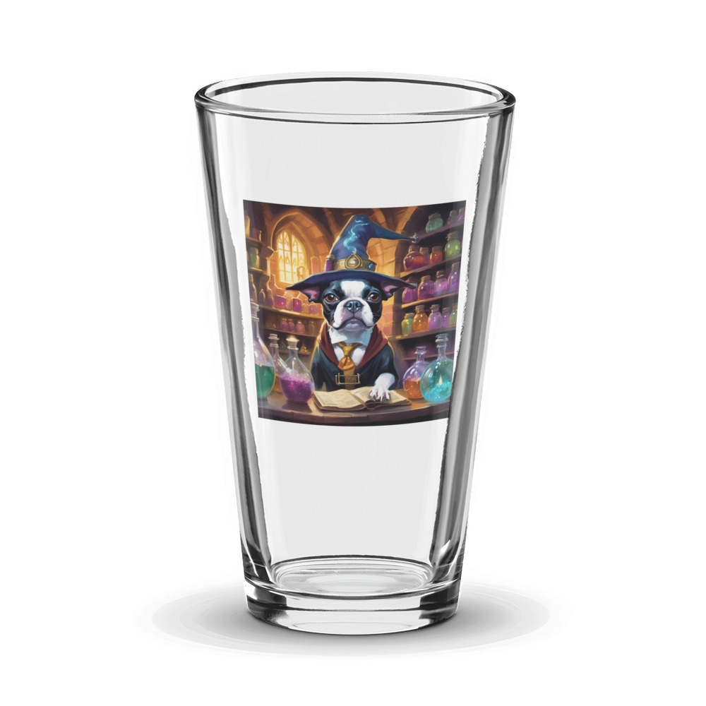 PugMug Custom Boston Terrier Glass Tumbler