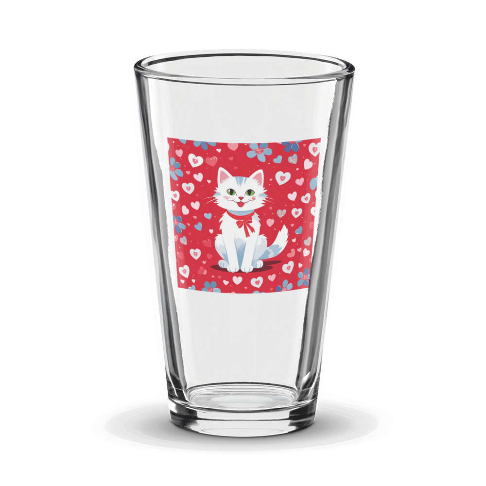 PugMug Custom White Companion Cat Glass Tumbler