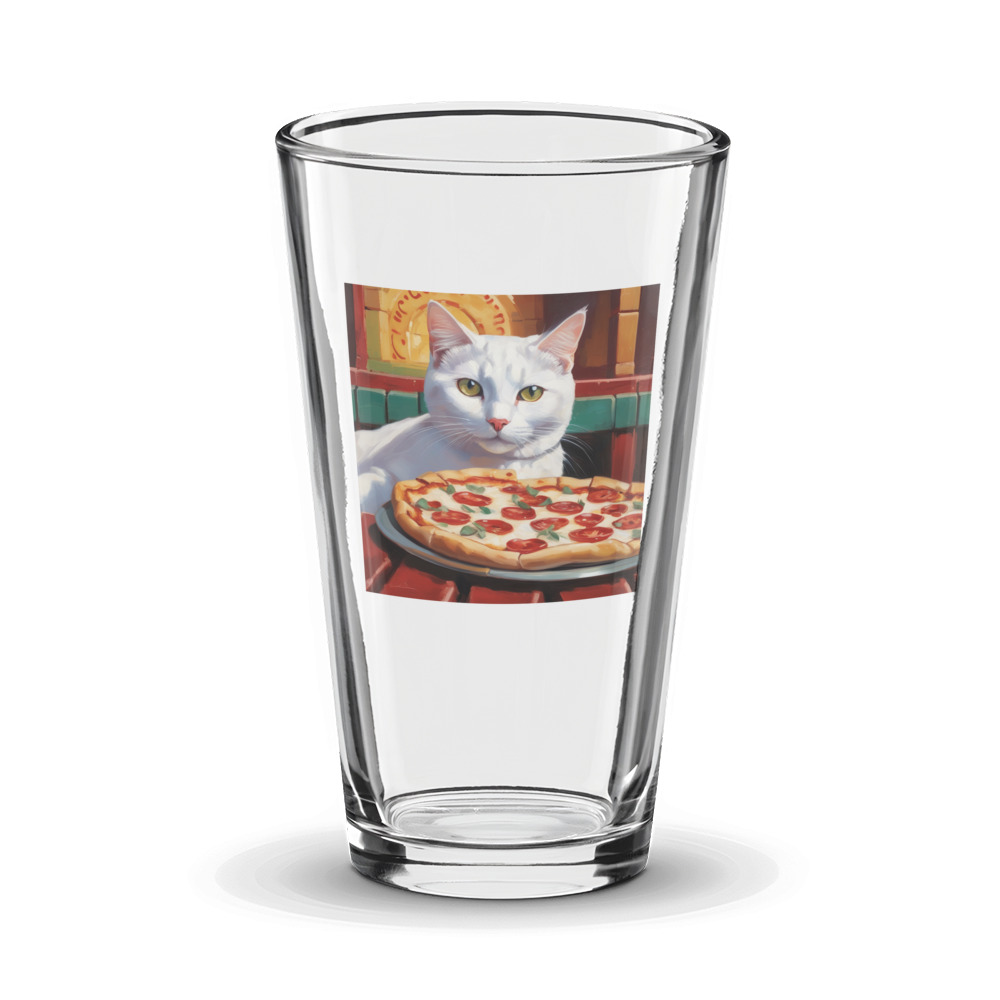 PugMug Custom White Companion Cat Glass Tumbler