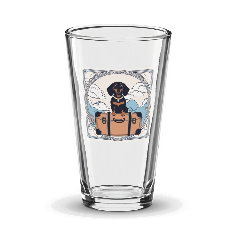 PugMug Custom Black Dachshund Glass Tumbler
