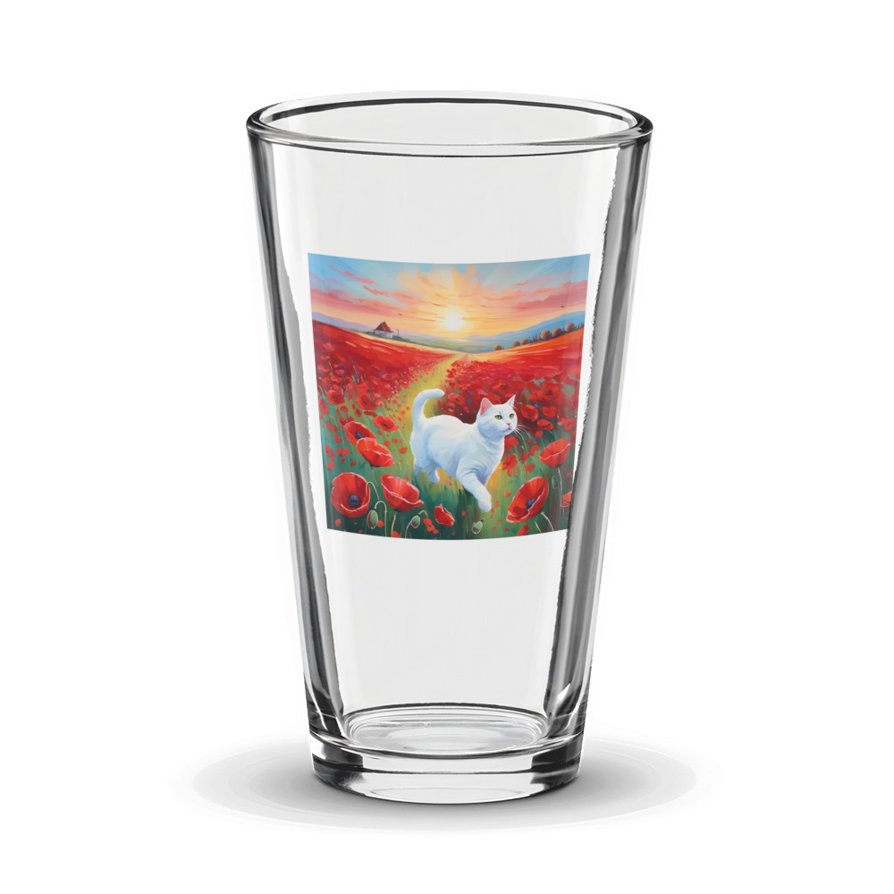 PugMug Custom White Companion Cat Glass Tumbler