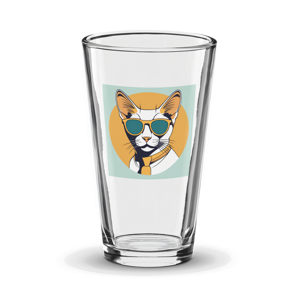 PugMug Custom White Abyssinian Cat Glass Tumbler