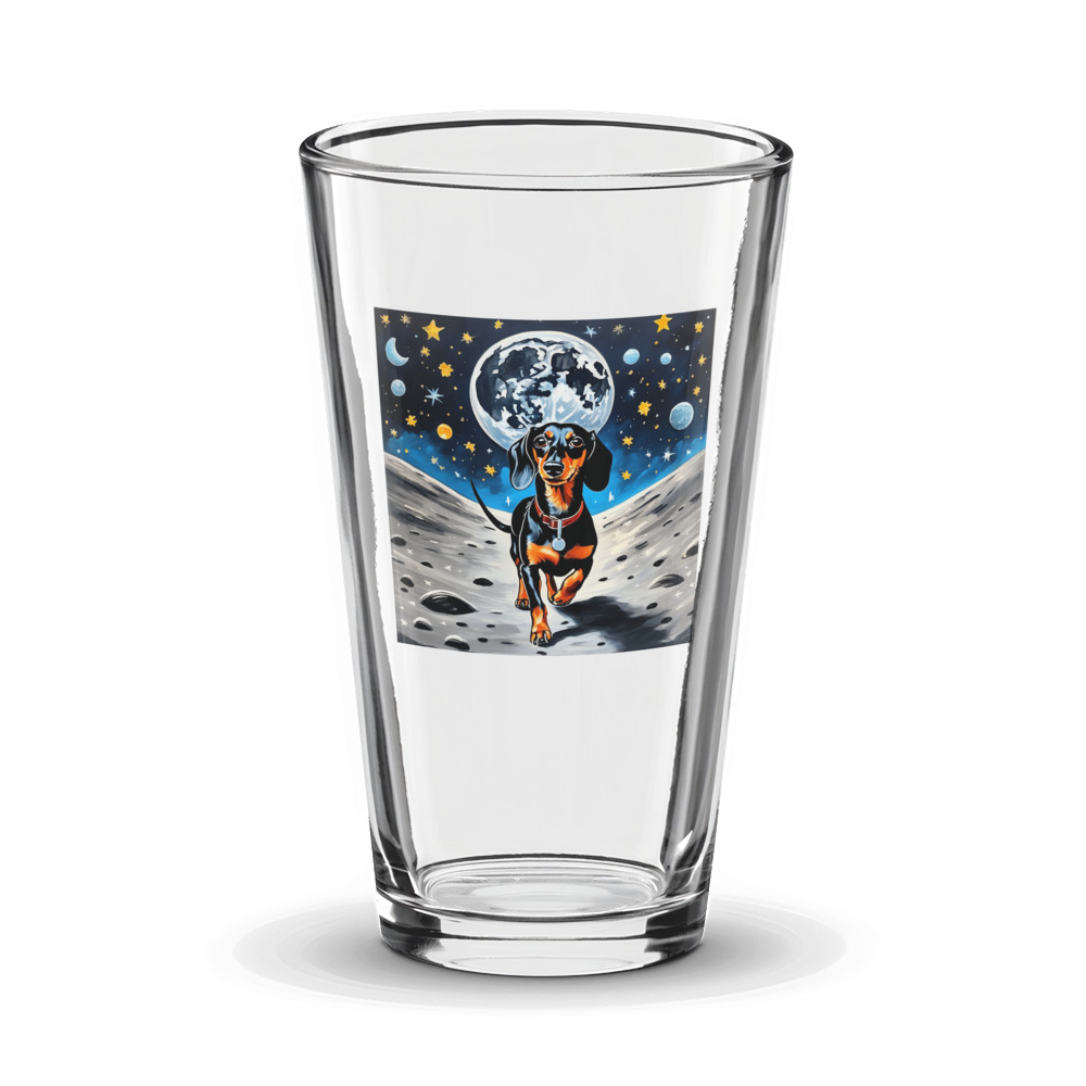 PugMug Custom Black Dachshund Glass Tumbler