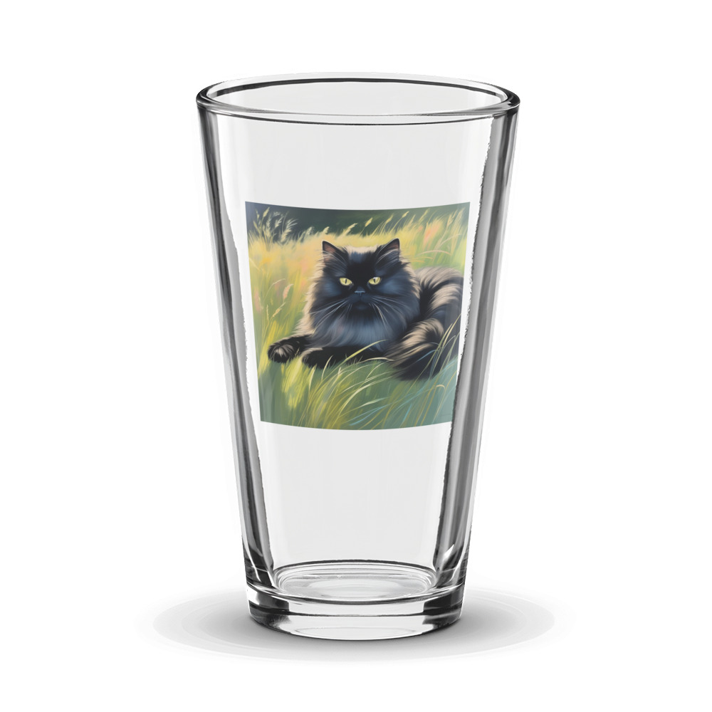 PugMug Custom Black Persian Cat Glass Tumbler