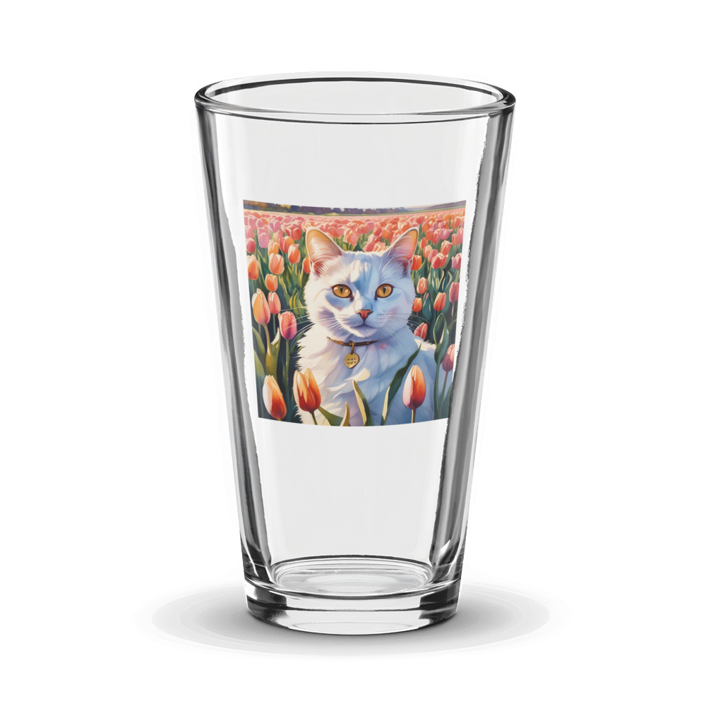 PugMug Custom White Companion Cat Glass Tumbler