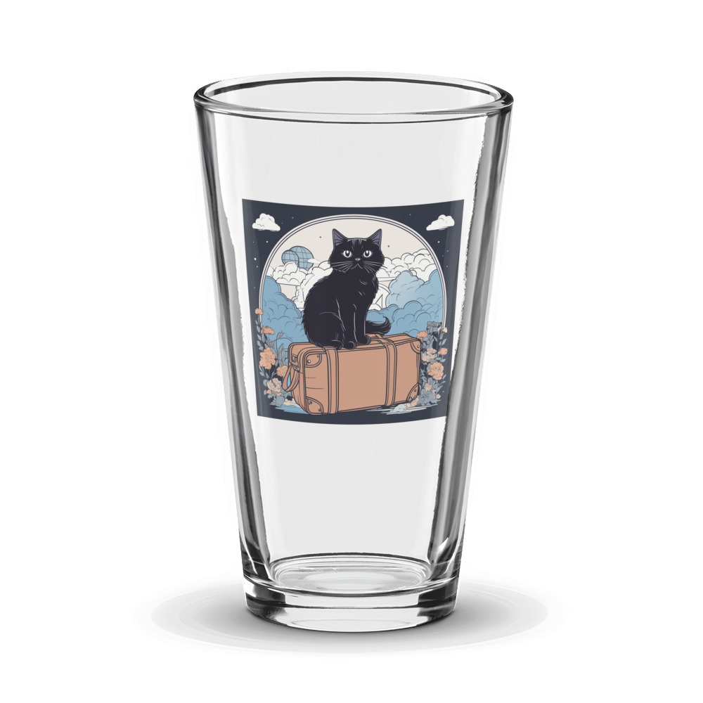 PugMug Custom Black Persian Cat Glass Tumbler