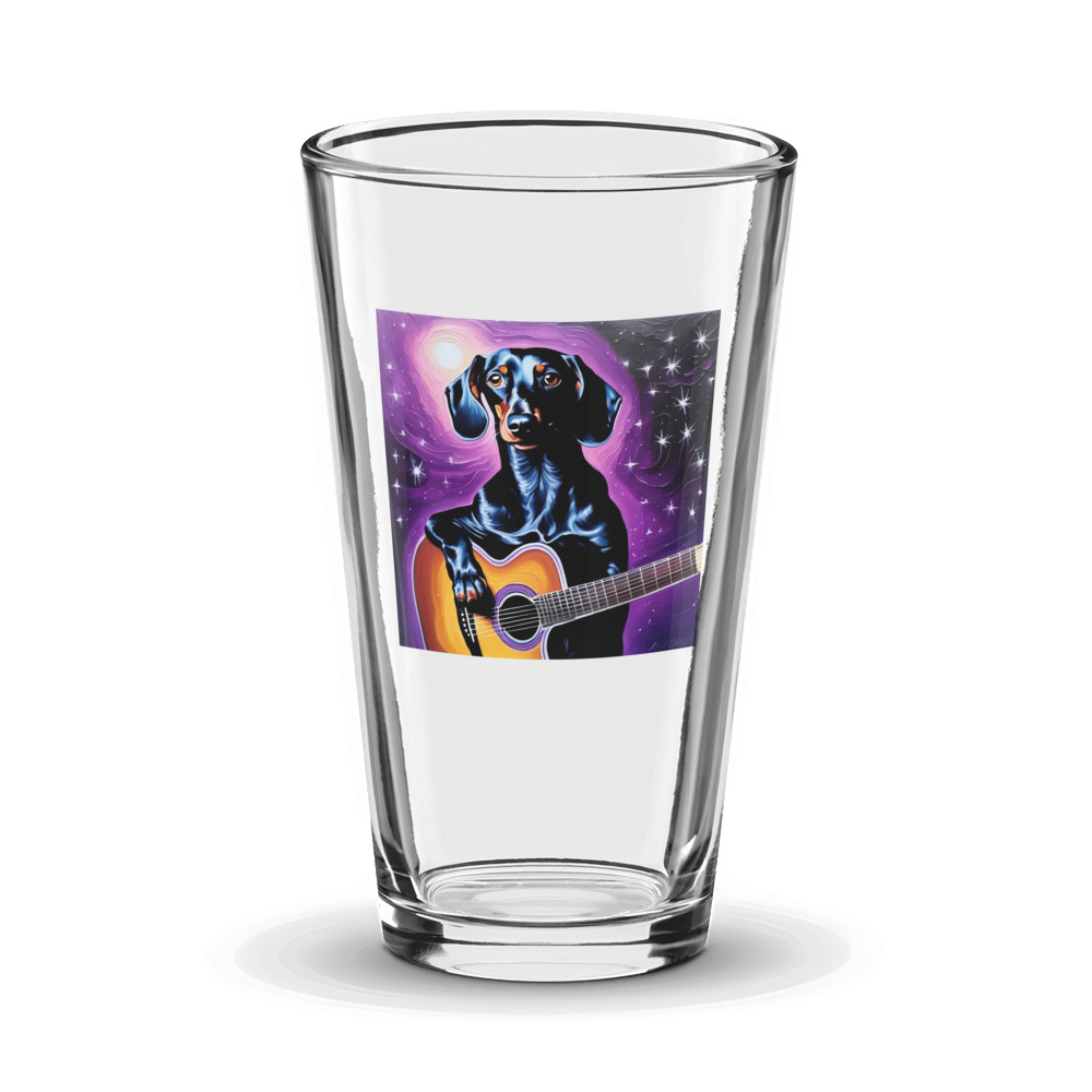 PugMug Custom Black Dachshund Glass Tumbler