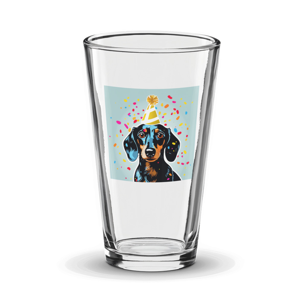 PugMug Custom Black Dachshund Glass Tumbler