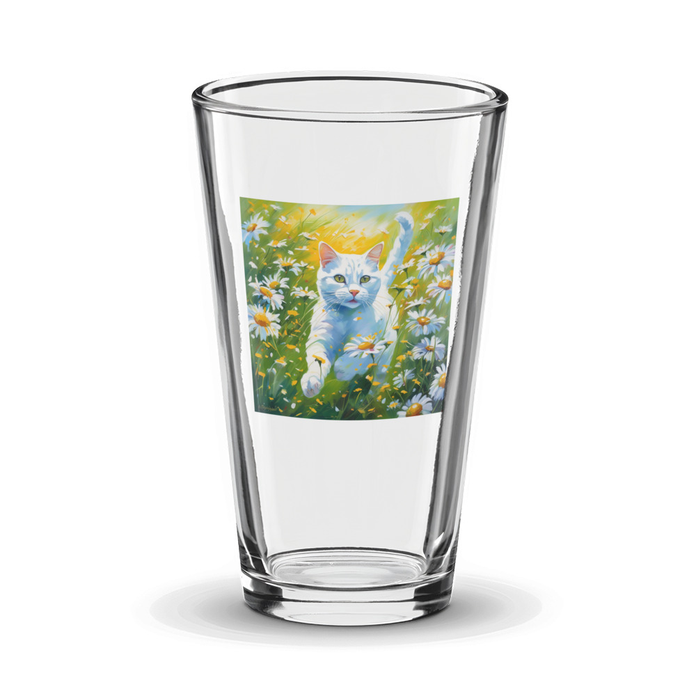 PugMug Custom White American Shorthair Cat Glass Tumbler