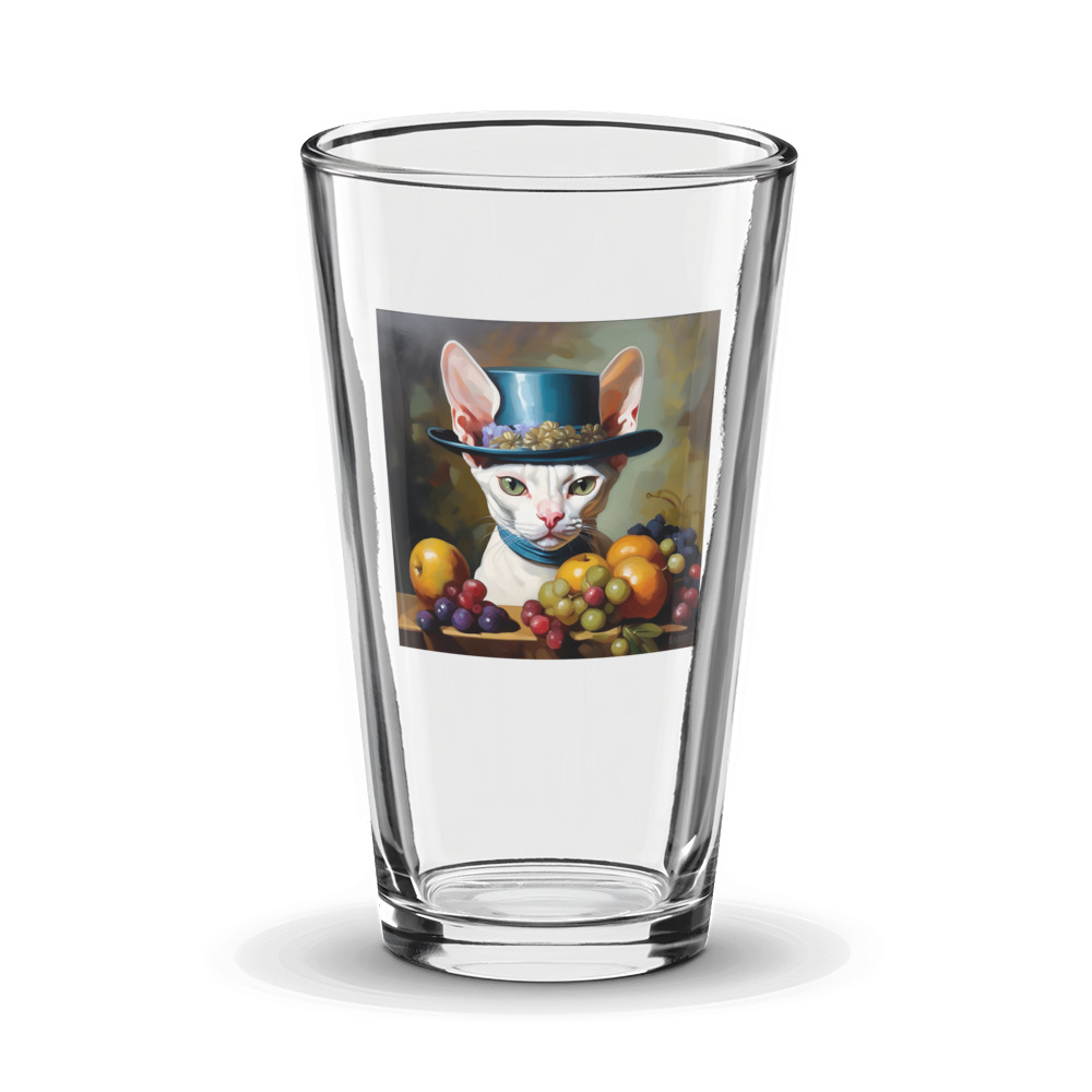 PugMug Custom White Sphynx Cat Glass Tumbler