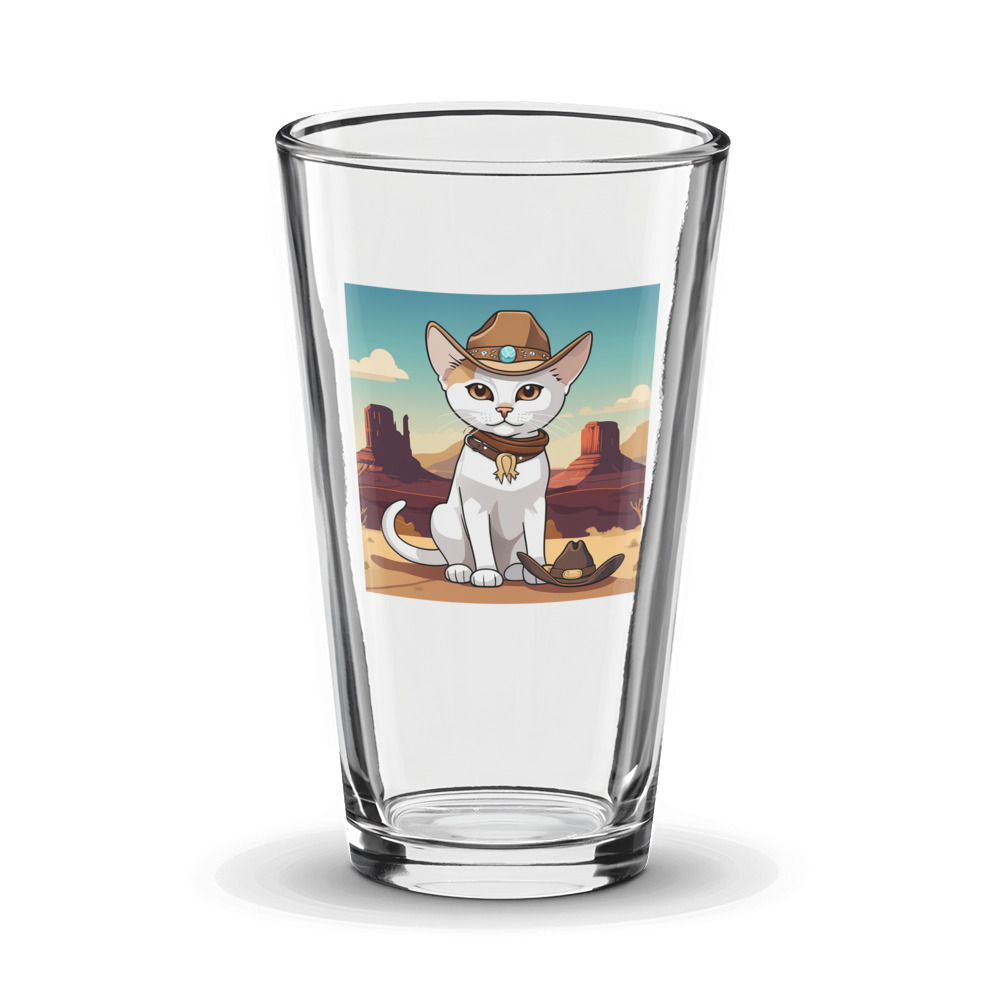 PugMug Custom White Abyssinian Cat Glass Tumbler