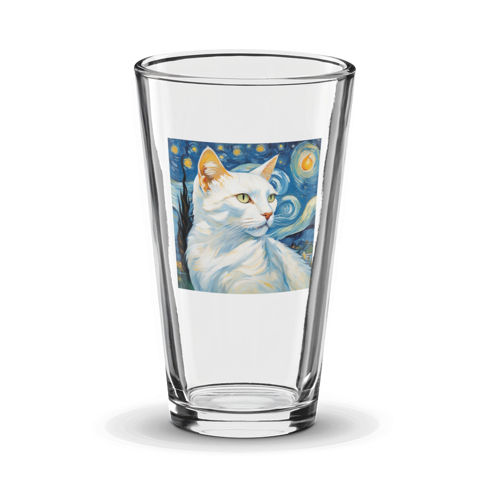 PugMug Custom White Companion Cat Glass Tumbler