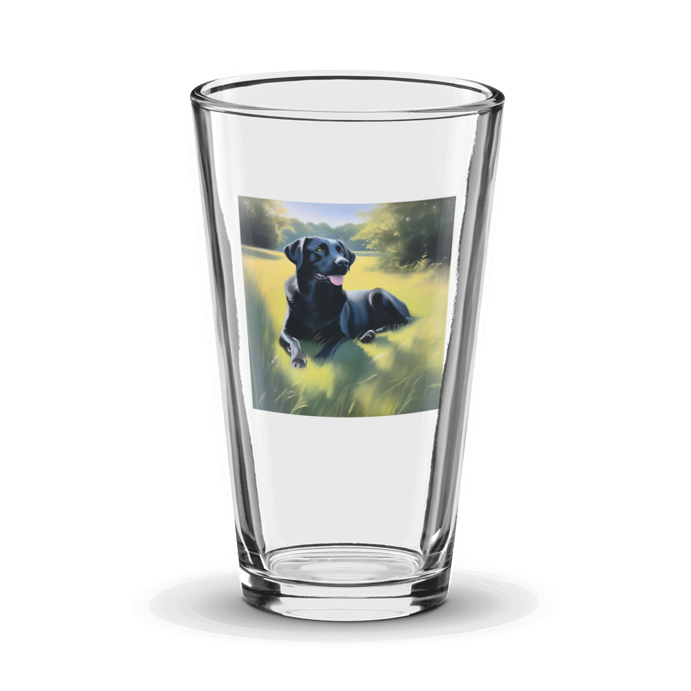 PugMug Custom Black Labrador Retriever Glass Tumbler