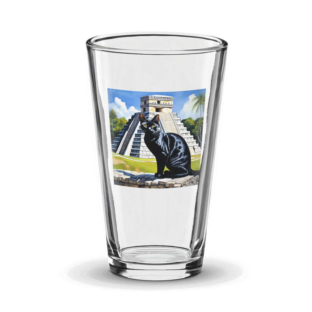 PugMug Custom Black American Shorthair Cat Glass Tumbler