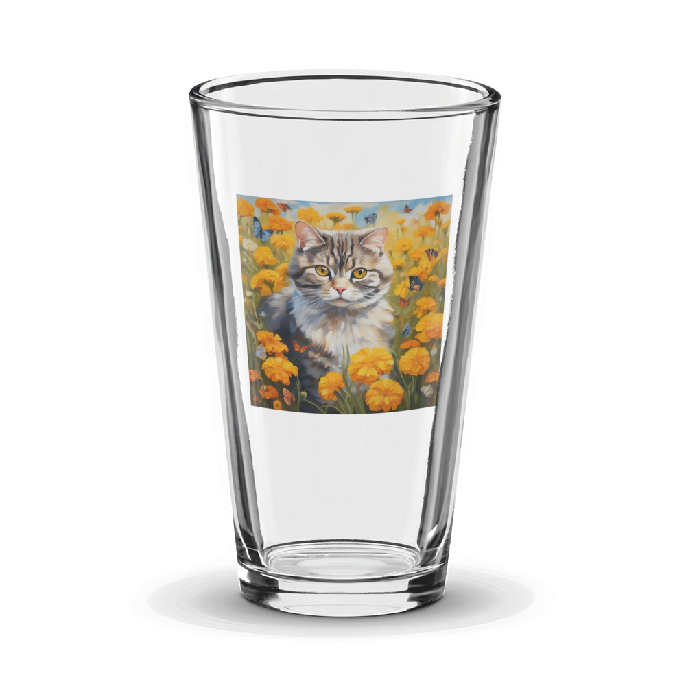 PugMug Custom Tabby Scottish Fold Cat Glass Tumbler