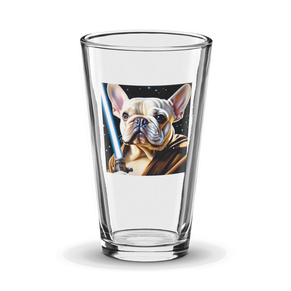 PugMug Custom White French Bulldog Glass Tumbler