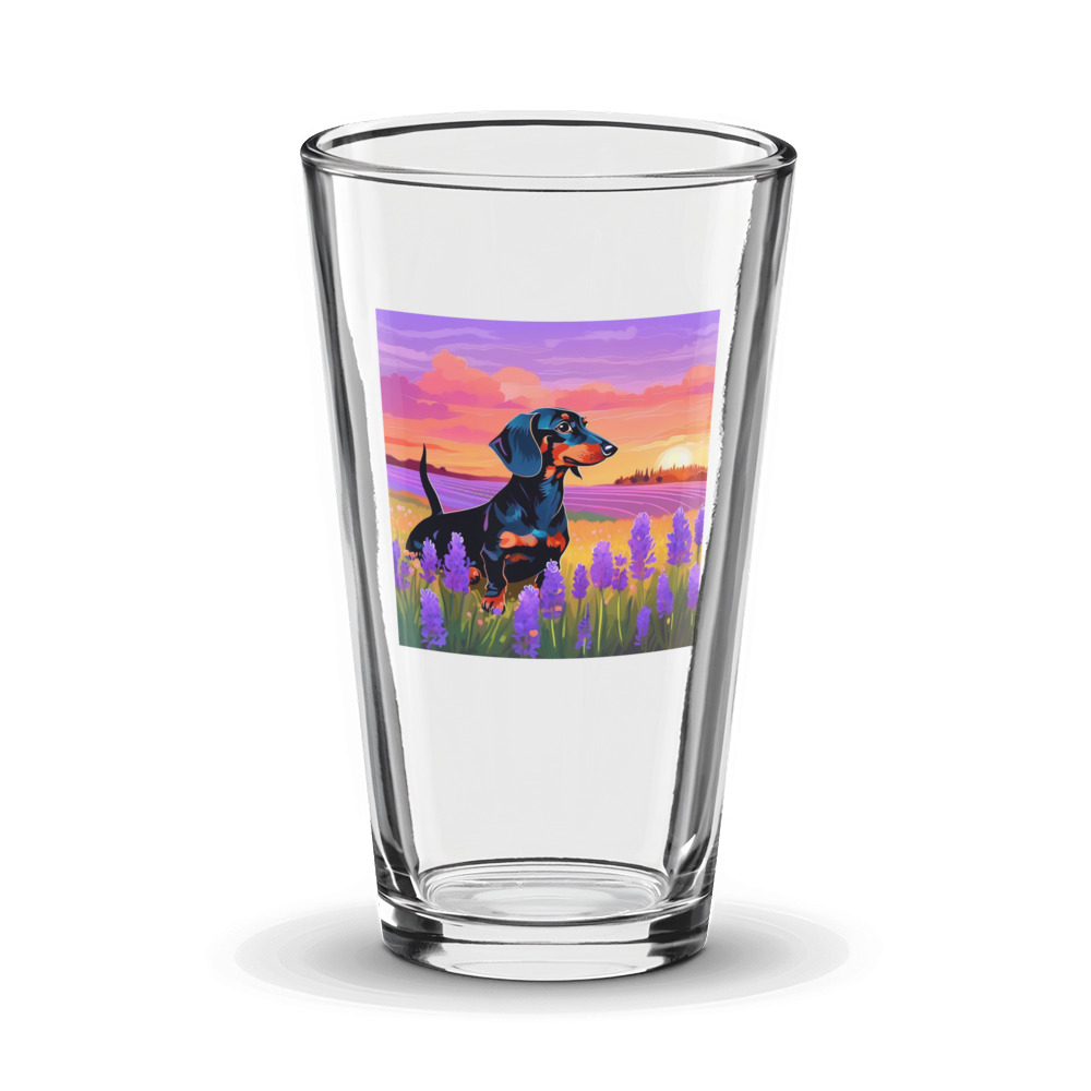 PugMug Custom Black Dachshund Glass Tumbler