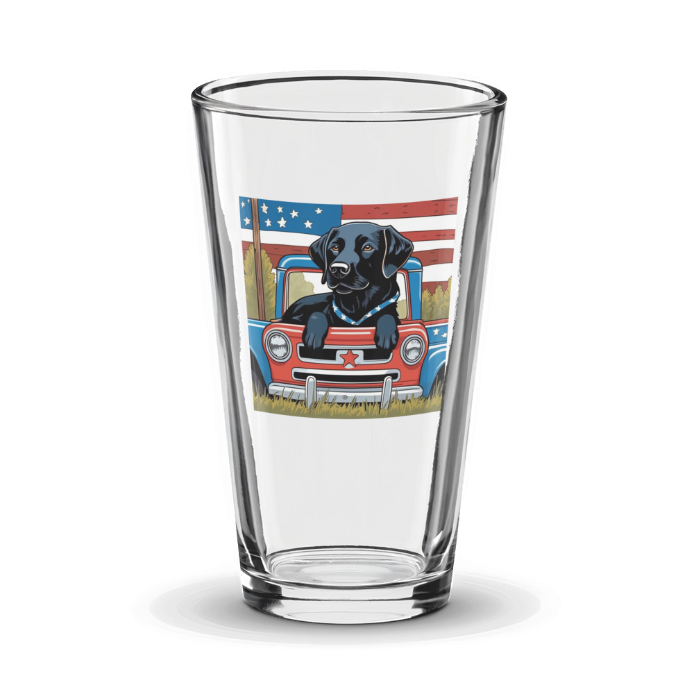 PugMug Custom Black Labrador Retriever Glass Tumbler